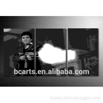 3 pieces hot selling movie star Scarface canvas paintings , figurative oil painting